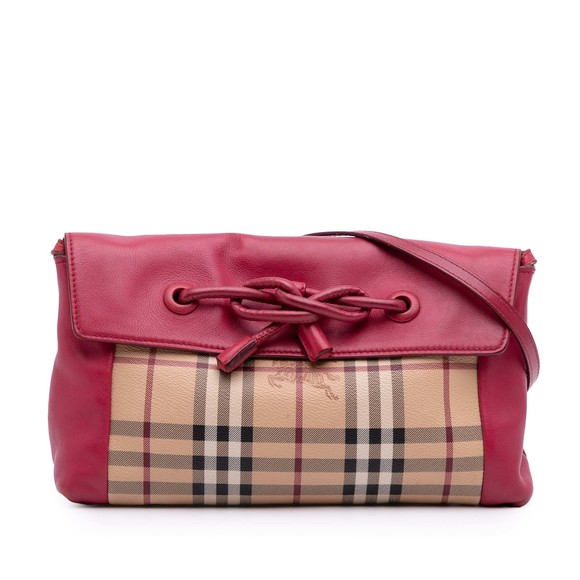 Pre-Loved Burberry Haymarket Check Coated Canvas Leah Crossbody - Picture 1 of 11